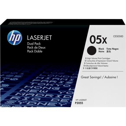 HP CE505X Negro Pack de 2 Cartuchos de Toner Originales - 05X