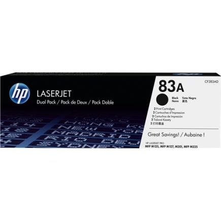 HP CF283A Negro Pack de 2 Cartuchos de Toner Originales - 83A