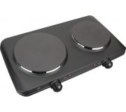Jata CE220 Cocina Electrica Portatil de 2 Placas 2250W - Ø 157mm y Ø 187mm - 2 Termostatos Regulables de Temperatura