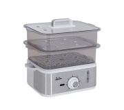Jata CV623 Vaporera Electrica Portatil 800W - 2 Cestas Apilables - Capacidad total 6,8L - Temporizador de 60min - Tapa de Cristal