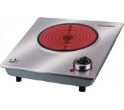 Jata V531 Cocina Electrica Vitroceramica Portatil de 1 Placa 1200W - Ø 180mm - Termostato Regulable de Temperatura - Piloto luminoso - Diseño Extraplano