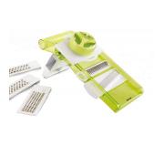 Jocca Mandolina Ajustable - 5 Cuchillas Intercambiables - Base Antideslizante y Plegable - Funcion Multicortadora y Ralladora