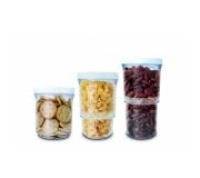 Jocca Set de 3 Recipientes para Alimentos - Capacidad Ajustable desde 500ml hasta 1L - Sistema de Compresion y Cierre Hermetico