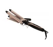 Jocca Tenacilla Triple Ondas - Revestimiento de Ceramica - Dos Temperaturas - Cable Giratorio - Soporte de Apoyo