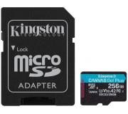 Kingston Tarjeta Micro SDXC 256GB UHS-I U3 V30 Clase 10 170MB/s Canvas Go Plus con Adaptador