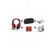 Konix Mythics Gamer Switch Pack Auriculares + Funda de Transporte + Protector Pantalla Vidrio Templado + Estuche para 4 Cartuchos de Juego + Cable USB a USB-C