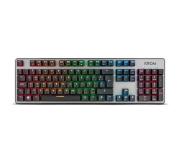 Krom Kernel Teclado Gaming USB Mecanico - Iluminacion RGB con Efectos - 11 Teclas Multimedia - Cable Trenzado de 1.80m - Color Gris
