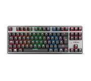 Krom Kernel TKL Teclado Mecanico Gaming USB Compacto - 11 Teclas Multimedia - Funcion Antighosting - Iluminacion RGB - Cable Trenzado de 1.80m - Color Gris