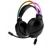 Krom Klaim RGB Auriculares Gaming con Microfono Flexible - Iluminacion Efecto Rainbow RGB LED - Diadema Ajustable - Amplias Almohadillas - Altavoces de 50mm - Cable de 2.10m
