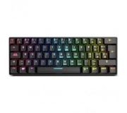 Krom Kluster Mini Teclado Mecanico Gaming Bluetooth 5.0/USB - 62 Teclas - Funcion Antighosting - Iluminacion RGB - Cable Trenzado de 1.50m - Color Negro