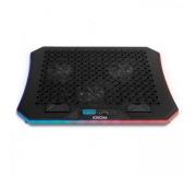 Krom Kooler Base de Refrigeracion para Portatil hasta 19" USB - Pantalla LCD - 10 Modos de Iluminacion RGB - 6 Ventiladores - Velocidad e Inclinacion Ajustable