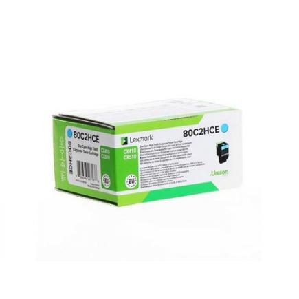 Lexmark 80C2HCE / 802HC Cyan Cartucho de Toner Original CX410 / CX510