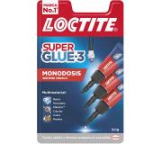 Loctite Pack de 3 Super Glue-3 Mini Trio Original - 1gr - Triple Resistencia - Adhesivo Transparente - Pegado y Fuerza Instantanea