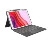 Logitech Combo Touch Funda con Teclado Retroiluminado Inalambrico para iPad 7ª y 8ª Generacion 10.2" - Trackpad - Escritura, Visualizacion, Dibujo y Lectura - Color Gris