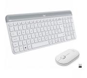 Logitech MK470 Slim Pack Inalambrico USB Teclado 12 Teclas FN + Raton 1000dpi - 3 Botones - Ultafinos - Silenciosos - Uso Ambidiestro - Color Blanco