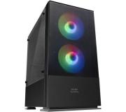 Mars Gaming MCZ Caja Minitorre Micro ATX, Mini-ITX - Panel Lateral Acrilico - Iluminacion RGB - Tamaño HDD 2.5", 3.5" - USB-A 3.0, USB-A 2.0 y Audio - 2 Ventiladores 120mm Incluidos