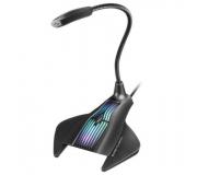Mars Gaming MMiC Microfono de Mesa con Cuello Flexible USB - Iluminacion RGB - Boton Silencio - Cable de 1.50m