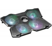 Mars Gaming MNBC3 Base de Refrigeracion para Portatil hasta 17.3" - 2 Puertos USB 2.0 - 4 Ventiladores - Iluminacion LED RGB Flow