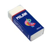 Milan 4020A Goma de Borrar Rectangular - Miga de Pan - Suave - Caucho Sintetico - Faja de Carton Azul - Dibujos Surtidos - Color Blanco