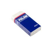 Milan 4024 Goma de Borrar Rectangular - Miga de Pan Flexible - Caucho Sintetico - Faja de Carton Azul - Envuelta Individualmente - Color Blanco