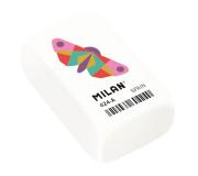 Milan 424A Goma de Borrar Rectangular - Miga de Pan - Caucho Sintetico - Color Blanco - Dibujos Geometricos de Animales Surtidos