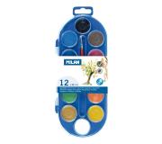 Milan 80011 Estuche de 12 Acuarelas Ø30 mm + Pincel  Serie 101 - Mezclable - Colores Surtidos