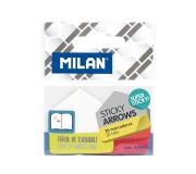Milan Bloc de 20 Marcadores de Pagina - Plastico Transparente con Base Amarilla y Roja - Semi Rigidos - Medidas 8mm x 7,1mm