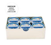 Milan Caja de 6 Botes 100 ml. Pintura para Dedos - Facil Aplicacion - Mezclable - Color Cyan