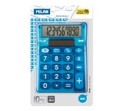 Milan Calculadora 10 Digitos Look - Calculadora de Sobremesa - Teclas Grandes - Tecla Rectificacion Entrada de Datos - Color Azul
