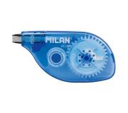 Milan Cinta Correctora - Correcion en Seco - Rapida, Limpia y Precisa - Meidas 5mm x 8m - Para todo Tipo de Papel - Color Azul