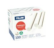 Milan Pack de 100 Tizas - Redondas - Antipolvo - No Contienen Caseina ni Yeso - Color Blanco