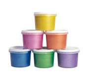 Milan Pack de 6 Botes de Pintura para Dedos - 100ml - Facil Aplicacion - Mezclable - Colores Metalizados Surtidos