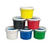 Milan Pack de 6 Botes de Pintura para Dedos - 100ml - Facil Aplicacion - Mezclable - Colores Surtidos