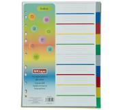 Mktape Pack de 10 Separadores - Tamaño A4 - Taladros Universales - Fabricado en Propileno - Color Variados