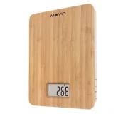 Muvip Bamboo Bascula de Cocina Digital - Plataforma de Bambu - Pantalla LCD - Sensor de Alta Precision - Apagado Automatico - Peso Max. 5kg