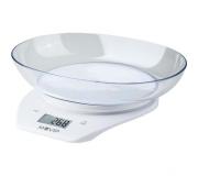 Muvip Bascula de Cocina Digital con Bol - Bol Transparente de 1.5L - Sensor de Alta Precision - Peso Max. 5kg