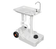 Muvip Carrito de Ducha Portatil - Capacidad 30 Litros - Diseño de Montaje Rapido - Incorpora Colgador para Toalla - Color Blanco