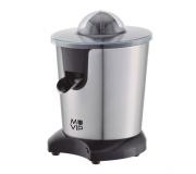 Muvip Exprimidor Electrico Inox 600W - Cuerpo y Filtro de Acero Inoxidable - Sistema Antigoteo - 2 Tamaños de Conos