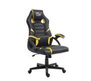 Muvip GM1000 Silla Gaming - Reposabrazos Acolchados - Cojin Lumbar - Atura Regulable - Piston Clase 2 - Sistema de Bloqueo - Color Negro/Amarillo