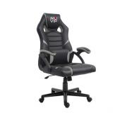 Muvip GM1000 Silla Gaming - Reposabrazos Acolchados - Cojin Lumbar - Atura Regulable - Piston Clase 2 - Sistema de Bloqueo - Color Negro/Gris