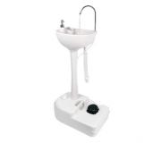 Muvip Lavabo Portatil con Deposito de 17L - Deposito de Jabon 3L - Bomba de Pie con Fuelle - Incorpora Colgador para Toalla