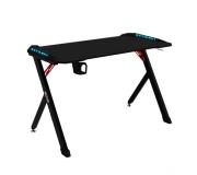 Muvip PRO1200 Mesa Gaming Fibra de Carbono con Luz RGB - Solida - Gran Superficie - Portavasos - Gancho para Auriculares - Medidas 120x60x75cm - Color Negro