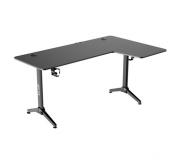 Muvip PRO1300 Mesa Gaming Fibra de Carbono en L Derecha - Solida - Gran Superficie - Portavasos - Gancho para Auriculares - Medidas 160x100x75cm - Color Negro