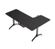 Muvip PRO1300 Mesa Gaming Fibra de Carbono en L Izquierda - Solida - Gran Superficie - Portavasos - Gancho para Auriculares - Medidas 160x100x75cm - Color Negro