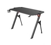 Muvip PRO1400 Mesa Gaming Fibra de Carbono con Luz RGB - Solida - Gran Superficie - Portavasos - Gancho para Auriculares - Medidas 120x60x75cm - Color Negro