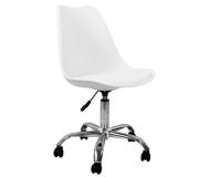 Muvip Silla de Escritorio OF1600 - Asiento Acolchado - Elevacion a Gas - Ajuste de Altura - Base Giratoria Cromada - Peso Max. 120kg