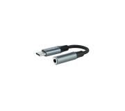 Nanocable Cable Adaptador Audio Jack 3.5mm Hembra a USB-C Macho - Cable Acabado en Nylon - Conectores de Aluminio - Longitud 0.11m