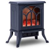 NewBasic Chimenea Electrica - Efecto Llama Realista - Calor Ceramico PTC - Termostato Ajustable - 2 Niveles de Potencia hasta 1500W - Proteccion Sobrecalentamiento - Cable de 1.25m