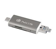 NGS 5 en 1 Mini Lector de Tarjetas USB-C - Micro USB y USB 2.0 - MicroSD y SD