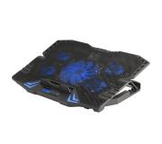 NGS Gaming Cooler Soporte de Refrigeracion para Portatil - Pantalla LCD - Iluminacion LED Azul - Hasta 17" - 2x USB - 5 Ventiladores Ultra Silenciosos - 6 Niveles de Velocidad - 5 Niveles de Altura